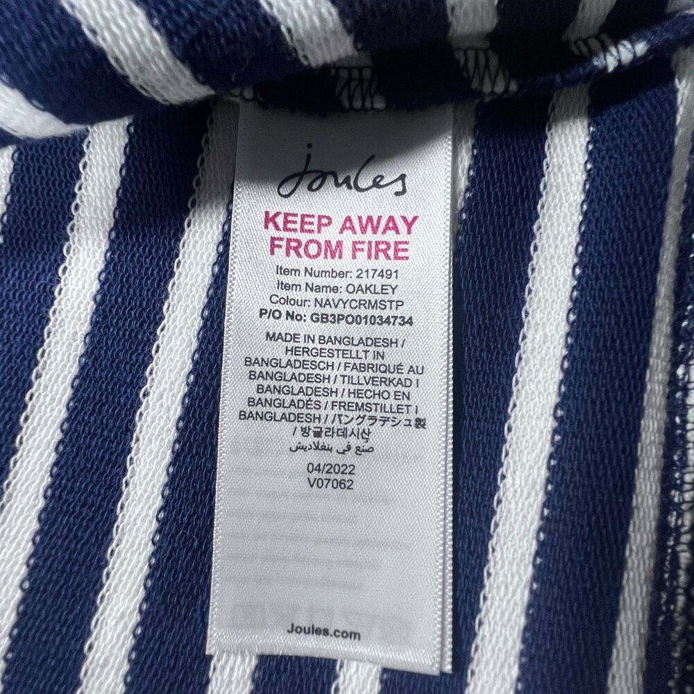Joules Women's Oakley Full Zip Sweatshirt Jacket Pink Gray Stripe US 10 - Picture 7 of 11